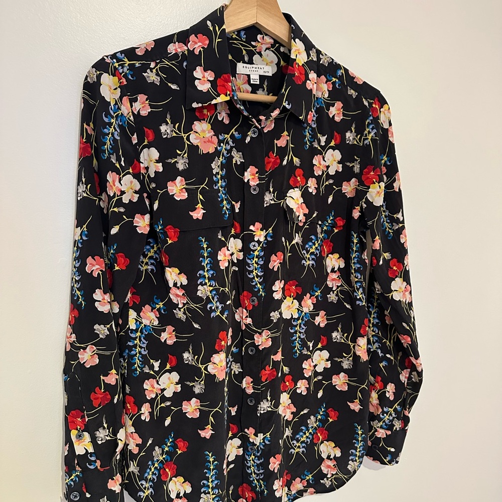 Equipment Floral Silk Blouse